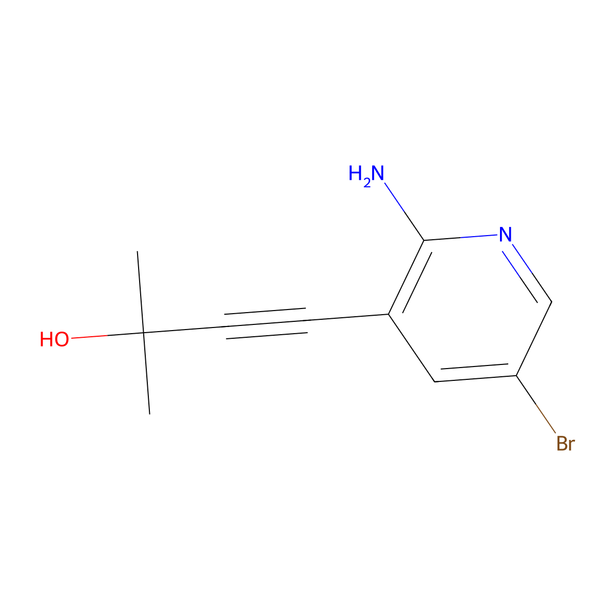 4-(2-Amino-5-bromo-3-pyridinyl)-2-methyl-3-butyn-2-ol molecular structure, CAS 1262985-25-0