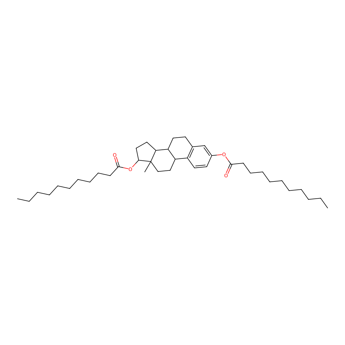 Estradiol diundecanoate molecular structure, CAS 1263-57-6