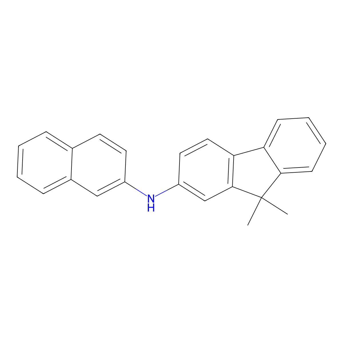 9,9-dimethyl-N-(naphthalen-2-yl)-9H-fluoren-2-amine molecular structure, CAS 1263001-82-6
