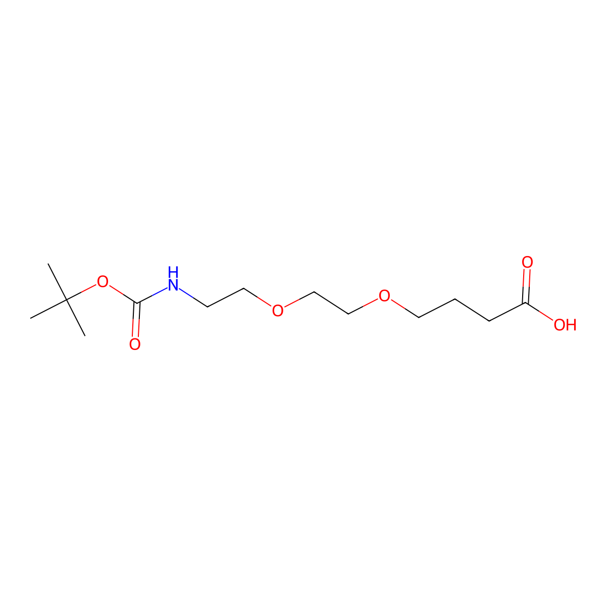 Boc-NH-PEG2-C3-acid molecular structure, CAS 1263044-22-9