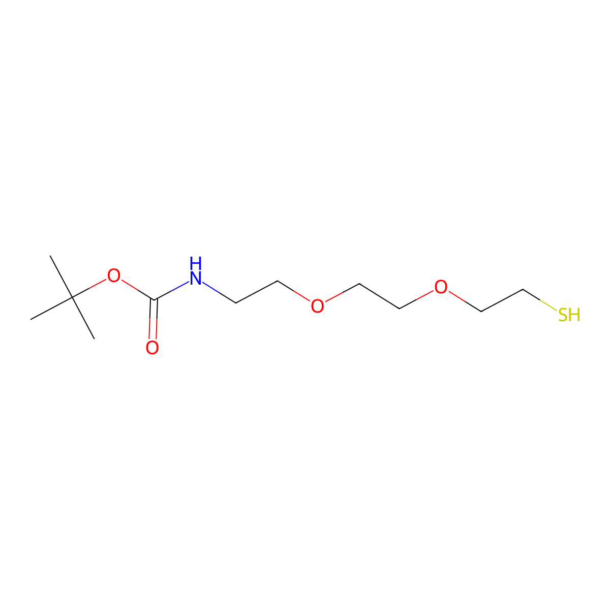 BocNH-PEG2-CH2CH2SH molecular structure, CAS 1263044-64-9