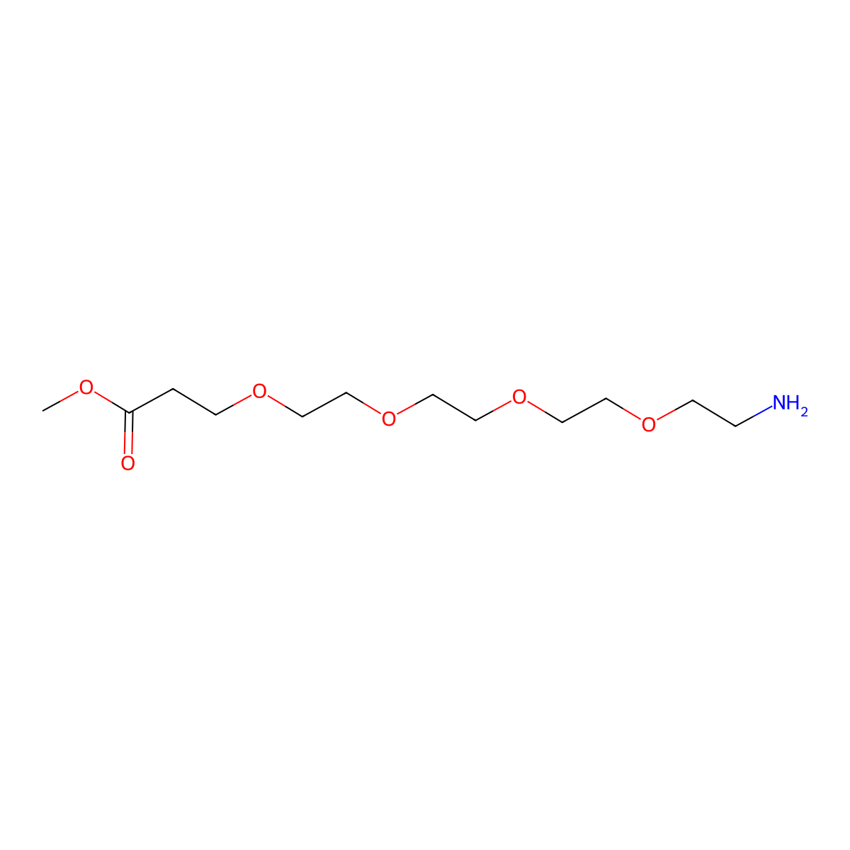 Methyl 1-amino-3,6,9,12-tetraoxapentadecan-15-oate molecular structure, CAS 1263044-69-4