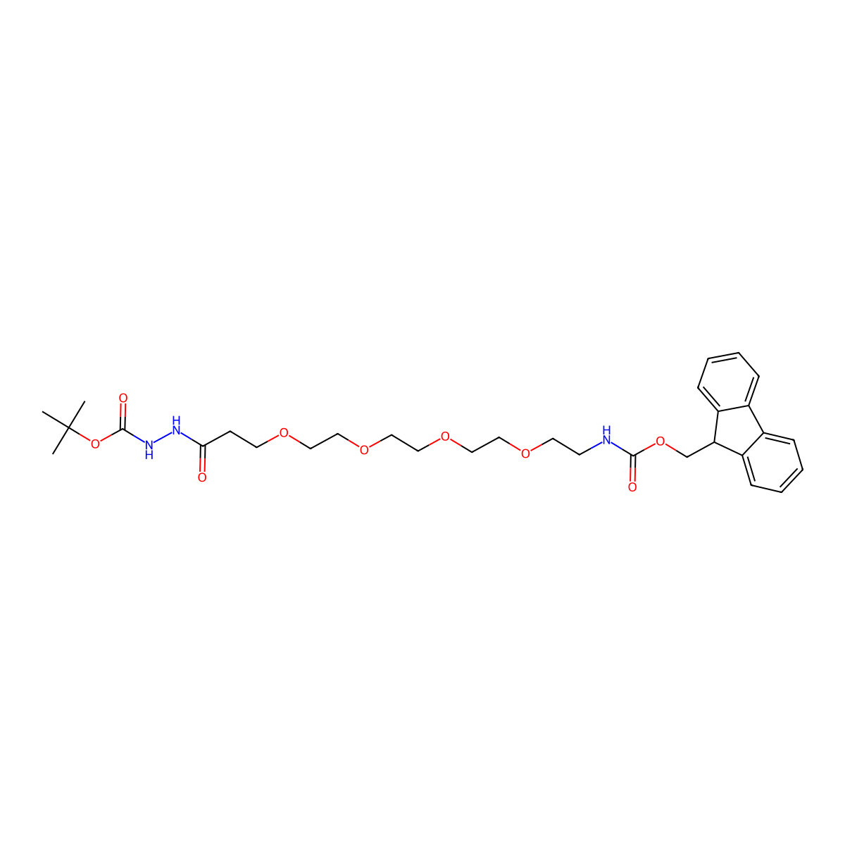 Fmoc-nh-dpeg(4)-nhnh-boc molecular structure, CAS 1263044-77-4