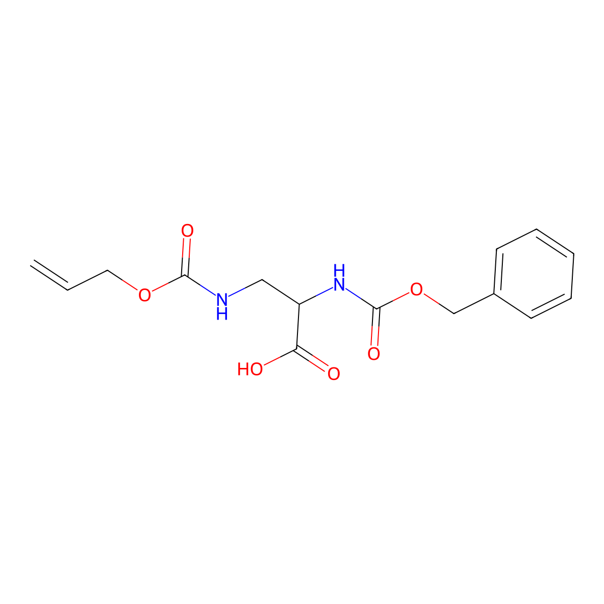 (2S)-2-(phenylmethoxycarbonylamino)-3-(prop-2-enoxycarbonylamino)propanoic acid molecular structure, CAS 1263045-08-4