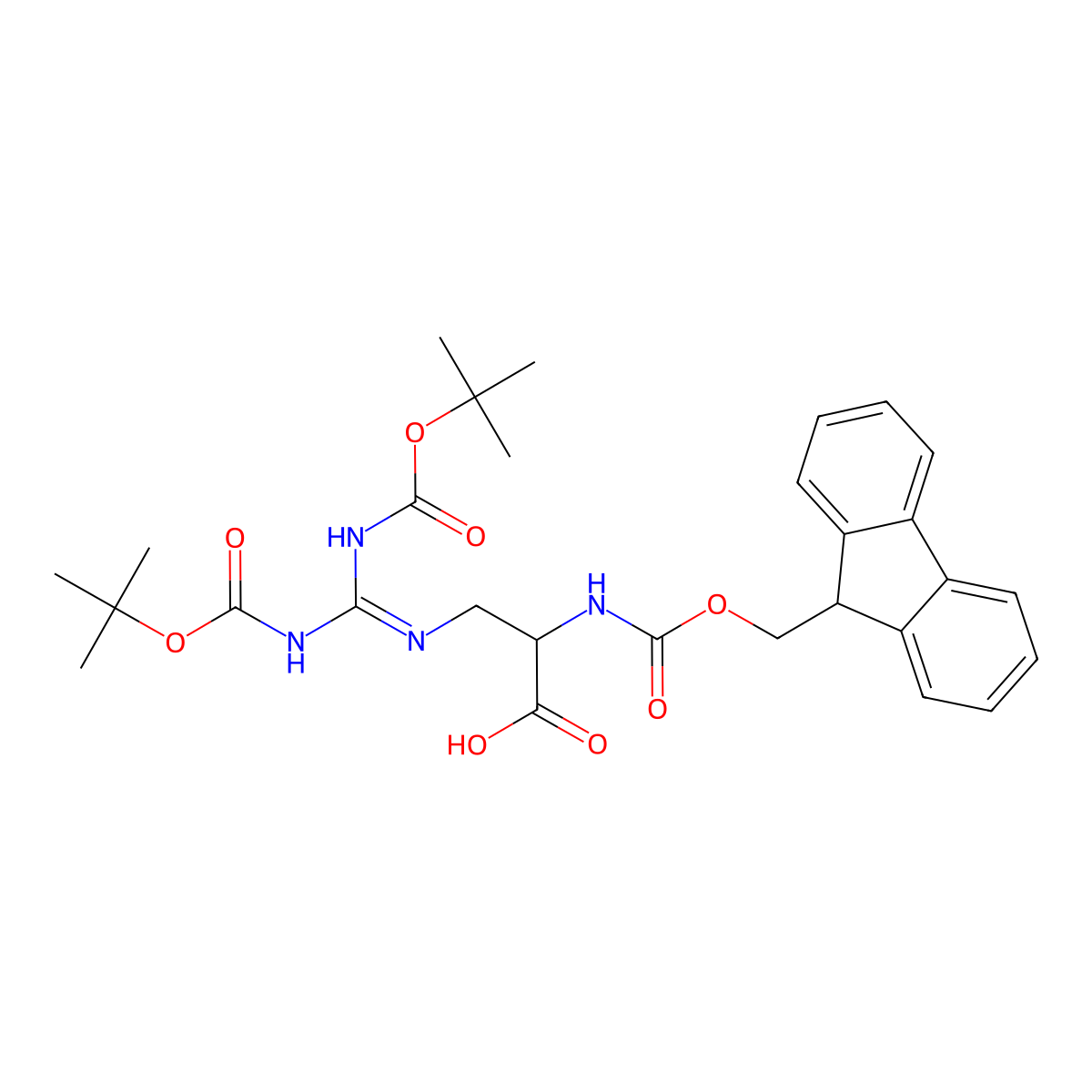 Fmoc-D-Agp(Boc)2-OH molecular structure, CAS 1263045-67-5
