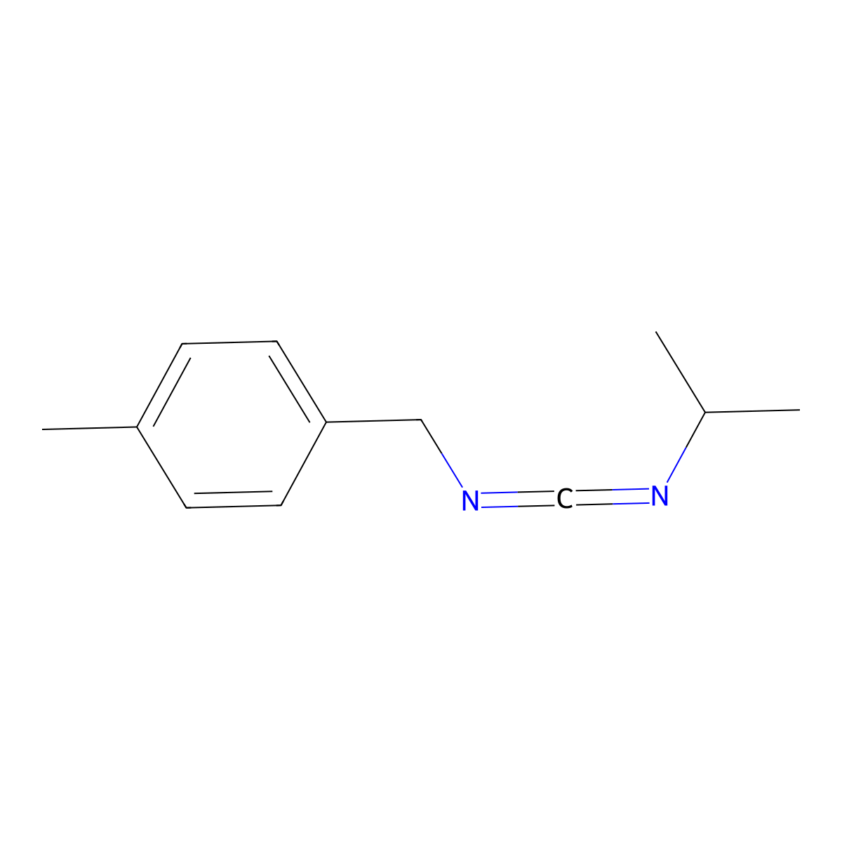 Benzenemethanamine, 4-methyl-N-[(1-methylethyl)carbonimidoyl]- molecular structure, CAS 1263046-21-4