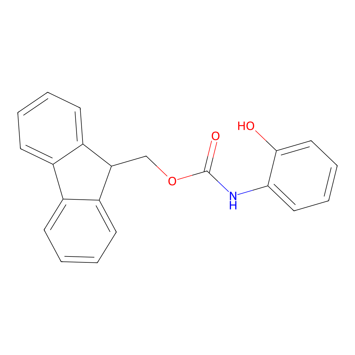 (9H-fluoren-9-yl)methyl N-(2-hydroxyphenyl)carbamate molecular structure, CAS 1263046-29-2