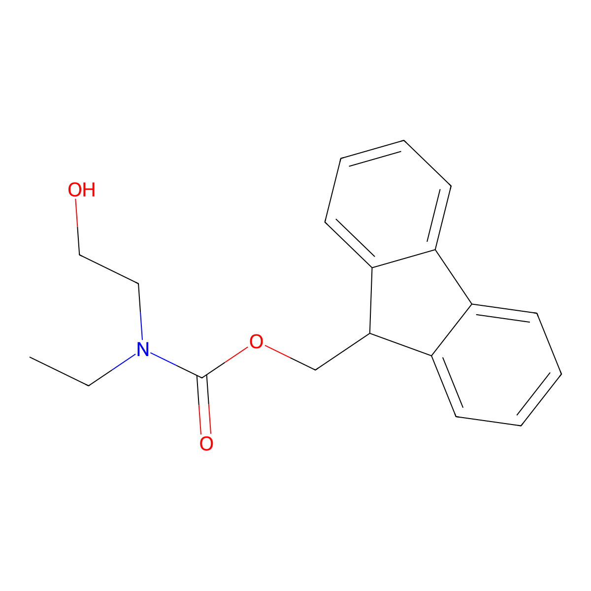 N-(9-Fluorenylmethyloxycarbonyl)-2-(ethylamino)ethanol molecular structure, CAS 1263046-50-9