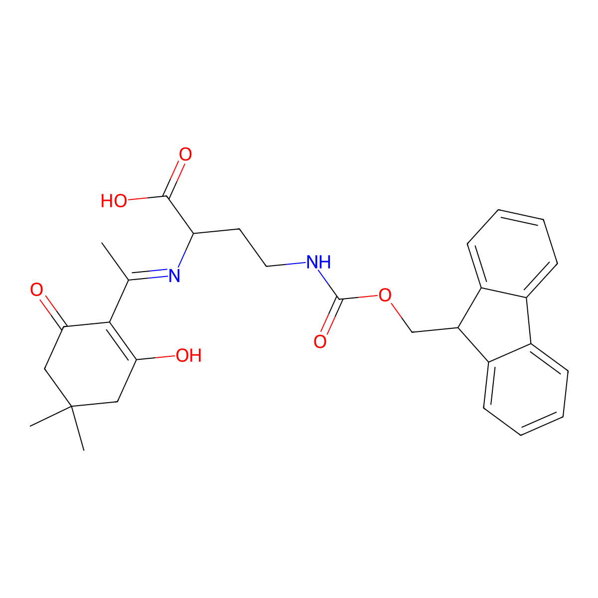 Dde-D-Dab(Fmoc)-OH molecular structure, CAS 1263046-84-9