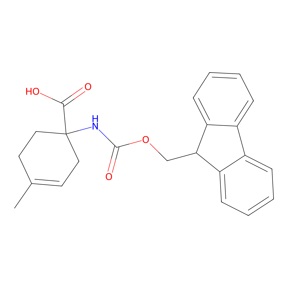 1-(Fmoc-amino)-4-methyl-cyclohex-3-ene-1-carboxylic acid molecular structure, CAS 1263047-06-8