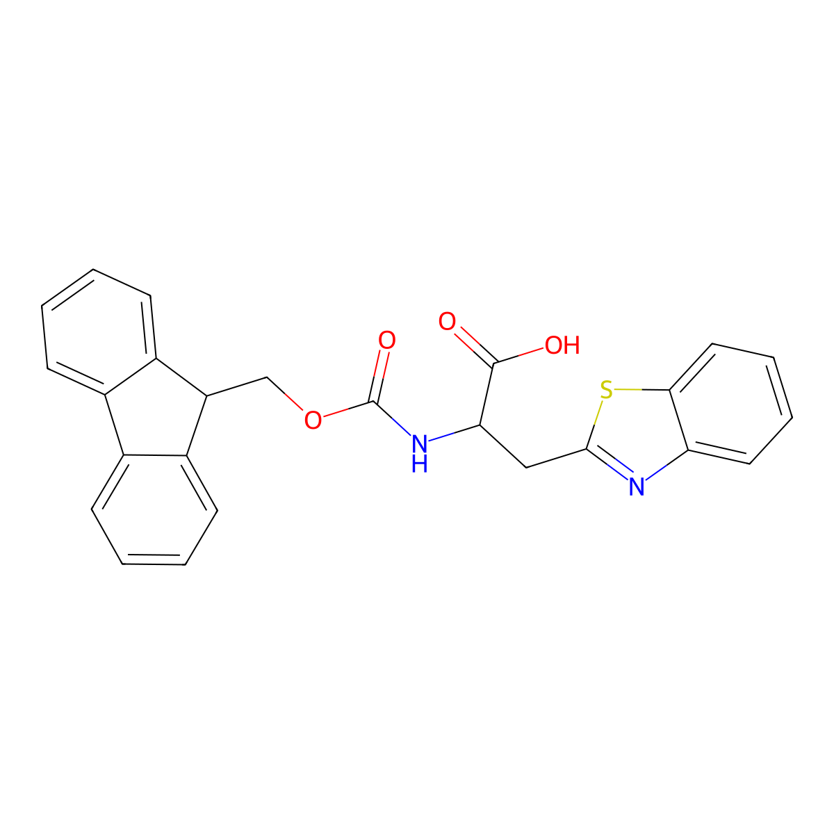 Fmoc-D-ala(bth)-OH molecular structure, CAS 1263047-16-0