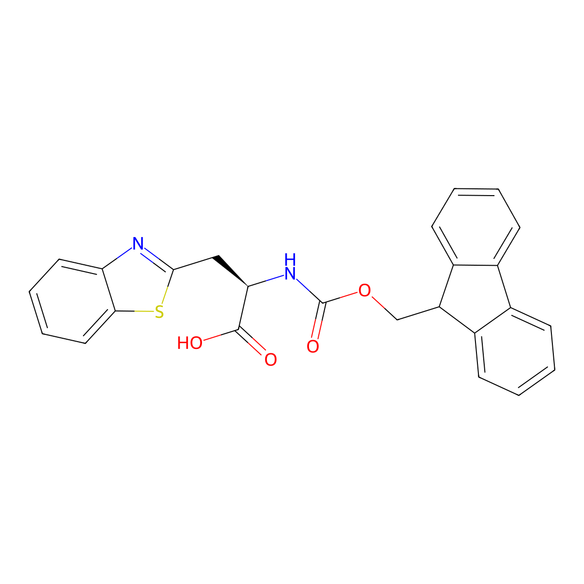 Fmoc-D-ala(bth)-OH molecular structure, CAS 1263047-16-0