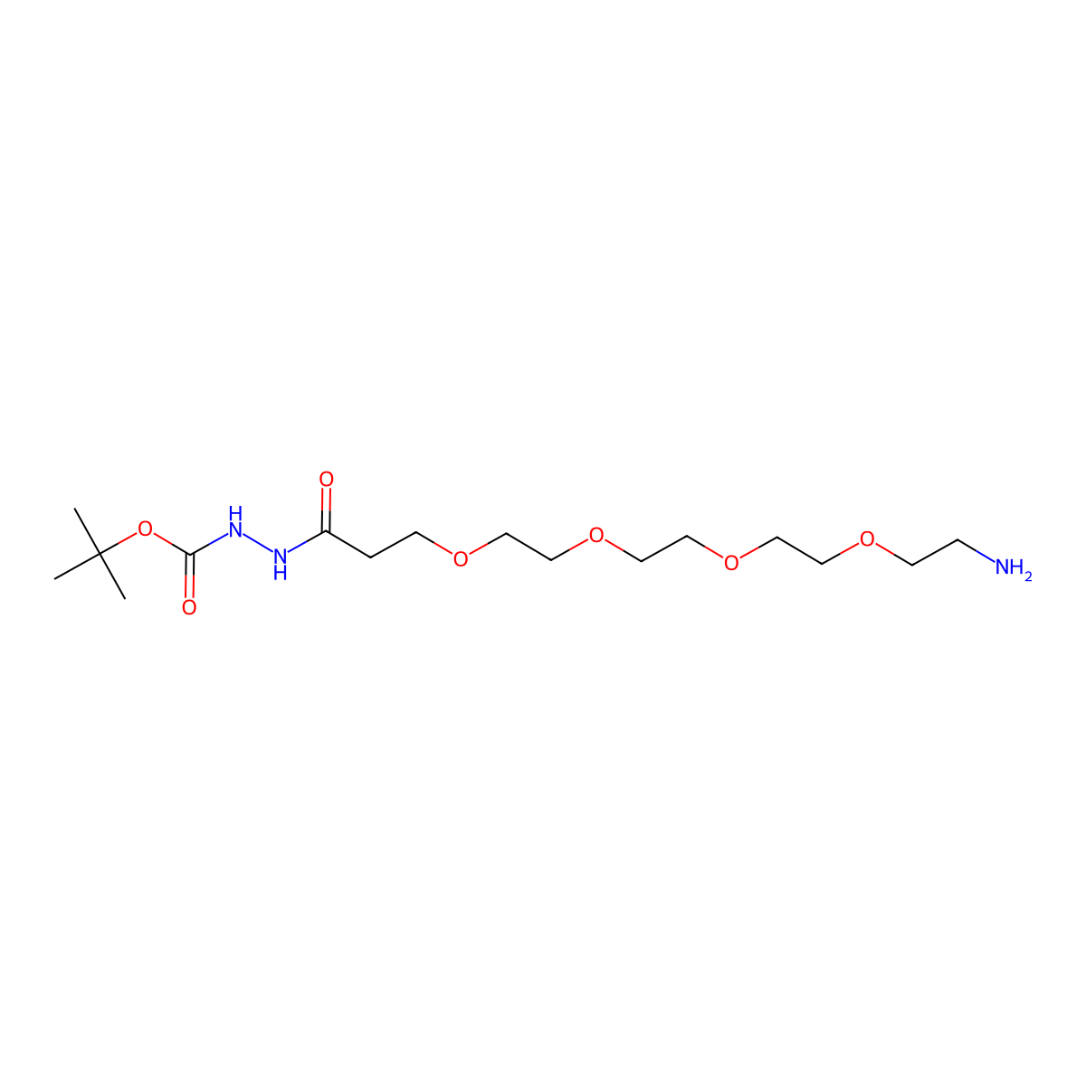 Amino-PEG4-t-Boc-Hydrazide molecular structure, CAS 1263047-17-1