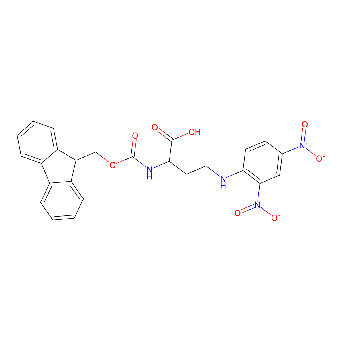 Fmoc-Dab(Dnp)-OH molecular structure, CAS 1263047-22-8
