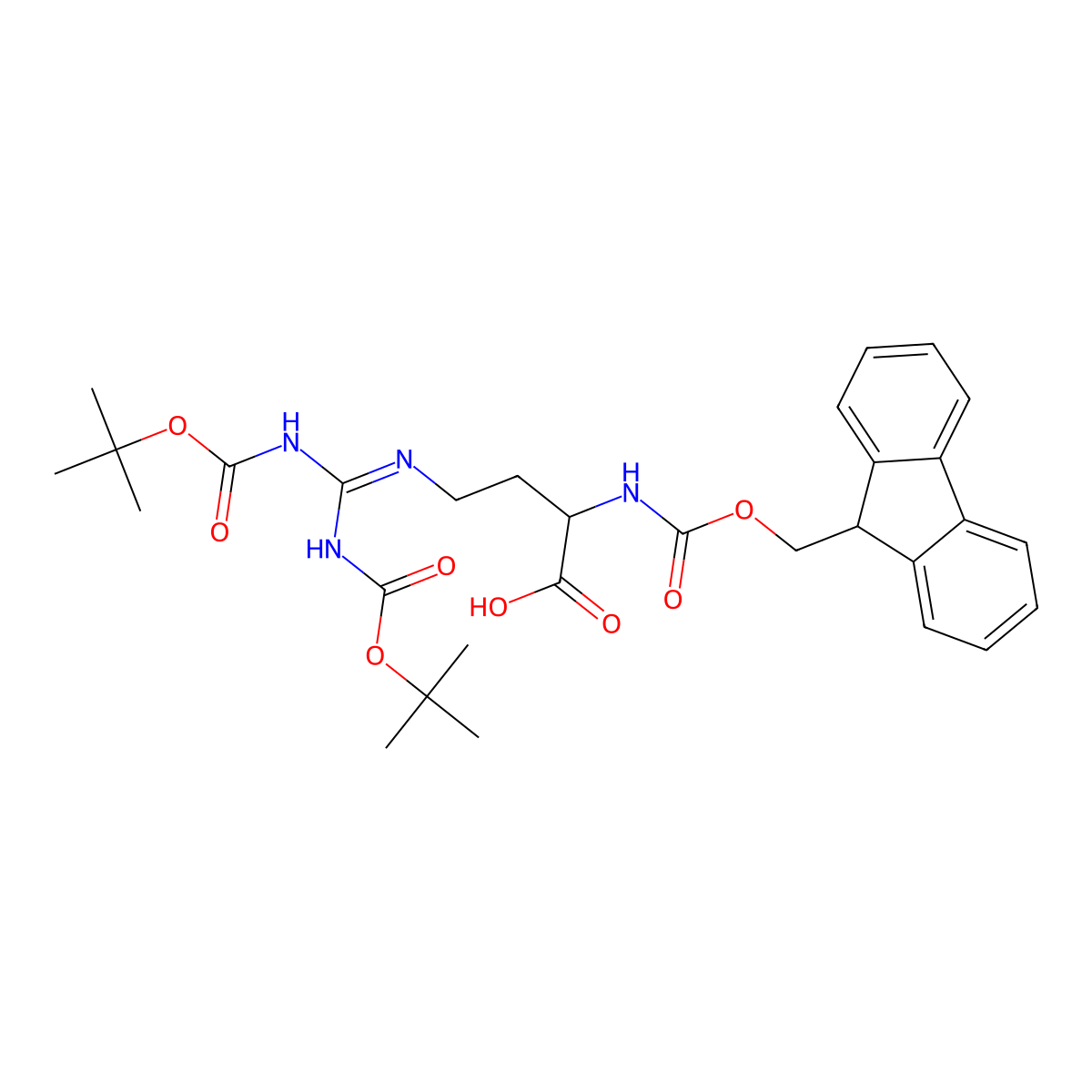 Fmoc-D-norArg(Boc)2-OH molecular structure, CAS 1263047-29-5
