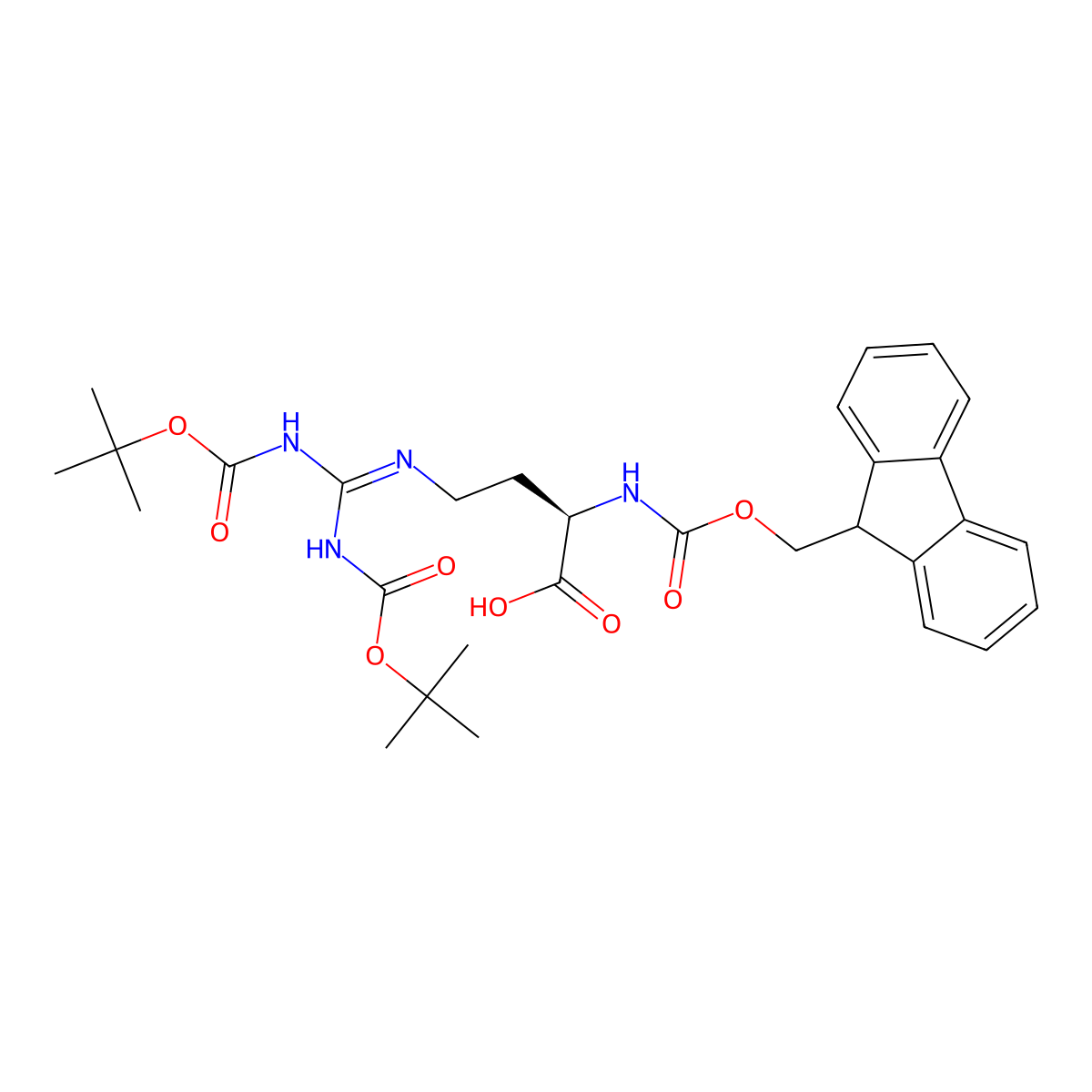 Fmoc-D-norArg(Boc)2-OH molecular structure, CAS 1263047-29-5