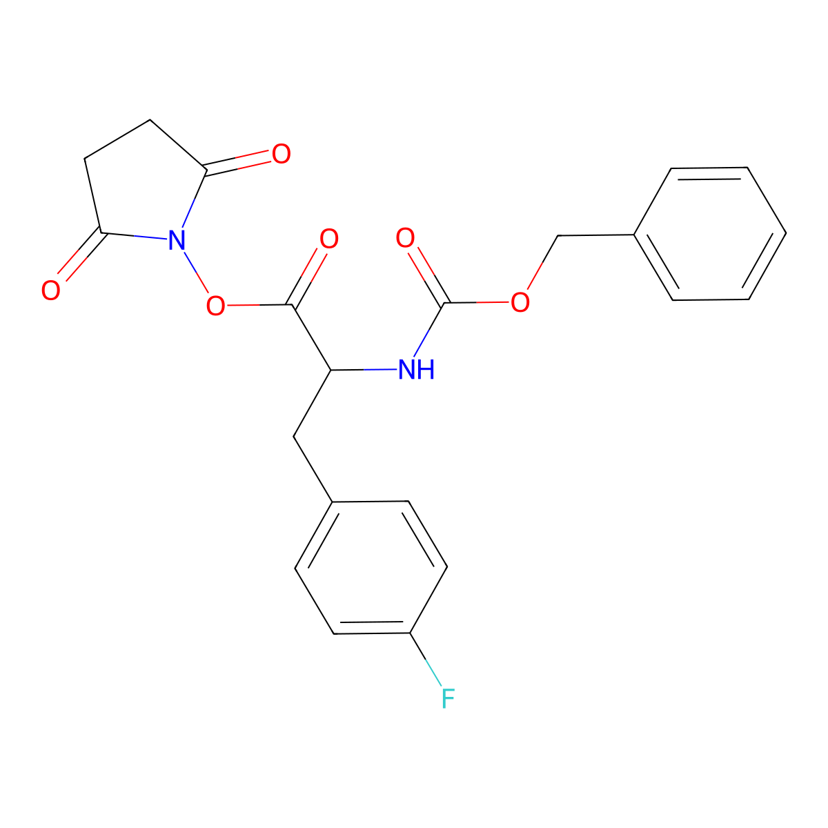 N-alpha-Benzyloxycarbonyl-4-fluoro-L-phenylalanine succinimidyl ester molecular structure, CAS 1263047-41-1