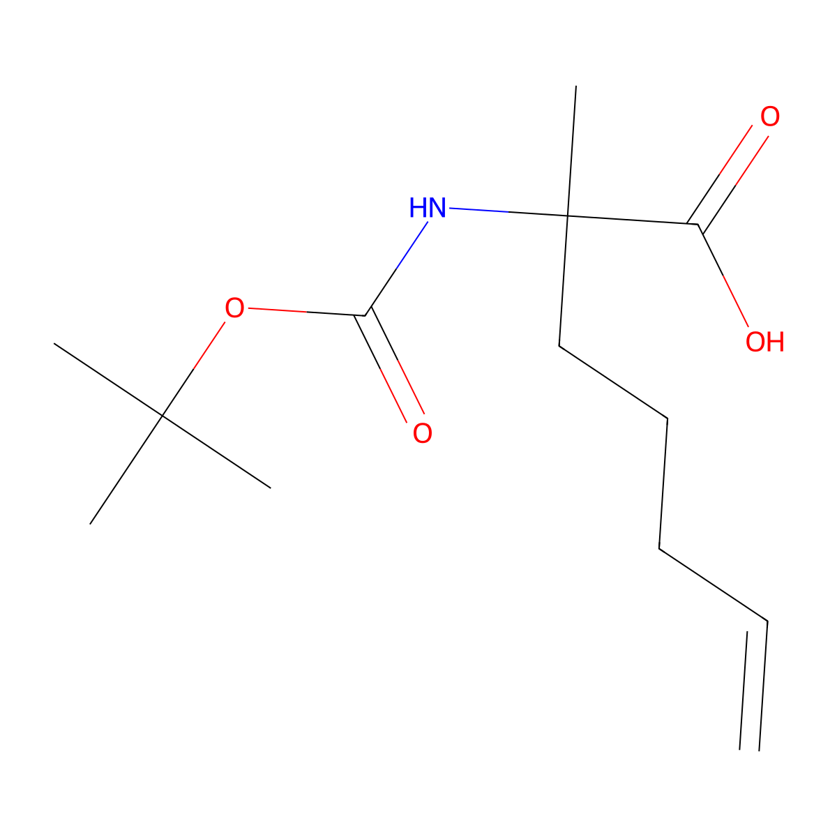 (S)-2-((tert-Butoxycarbonyl)amino)-2-methylhept-6-enoic acid molecular structure, CAS 1263048-46-9