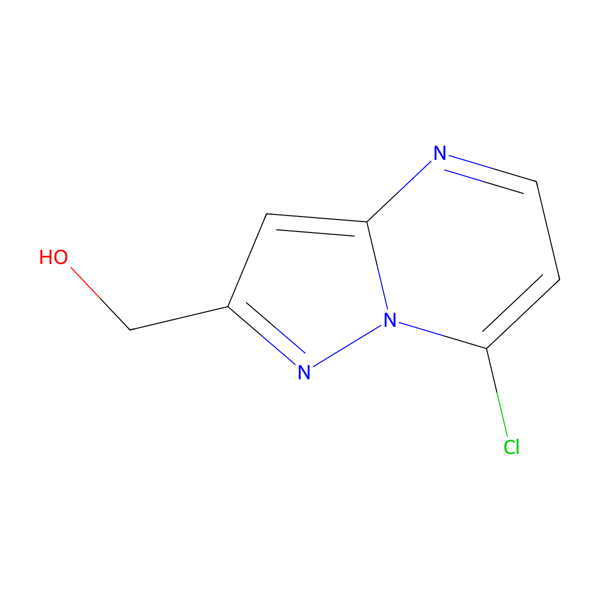 (7-Chloropyrazolo[1,5-a]pyrimidin-2-yl)methanol molecular structure, CAS 1263057-17-5