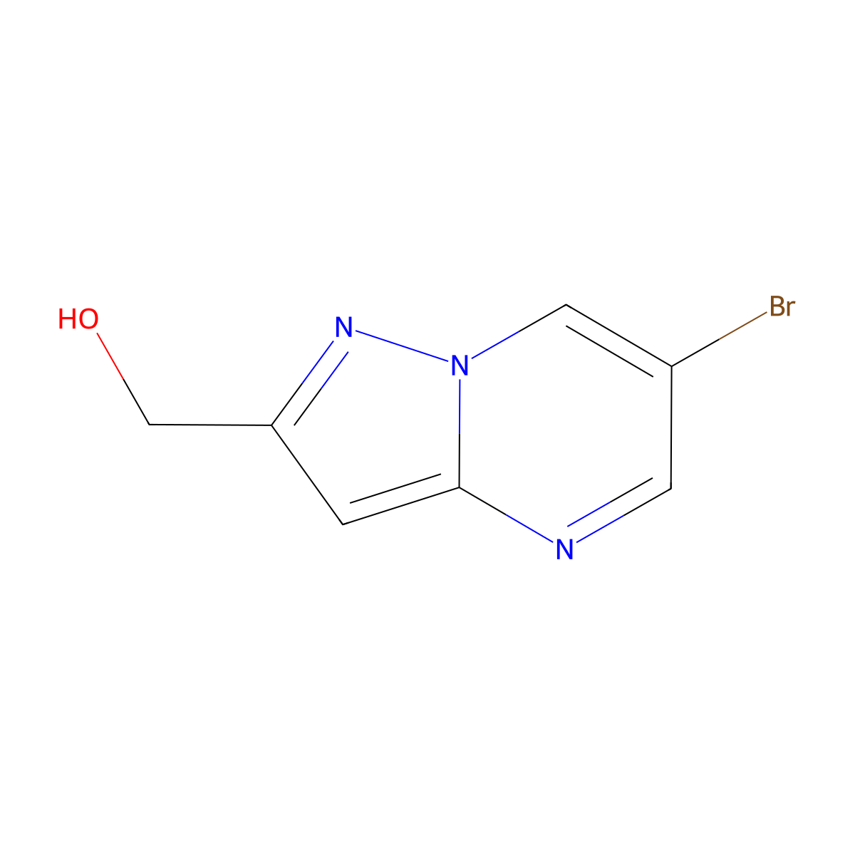 (6-Bromopyrazolo[1,5-A]pyrimidin-2-YL)methanol molecular structure, CAS 1263057-20-0