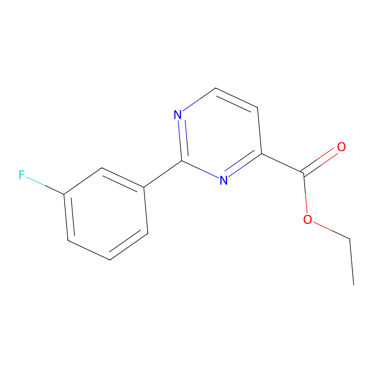 Ethyl 2-(3-fluorophenyl)pyrimidine-4-carboxylate molecular structure, CAS 1263057-26-6
