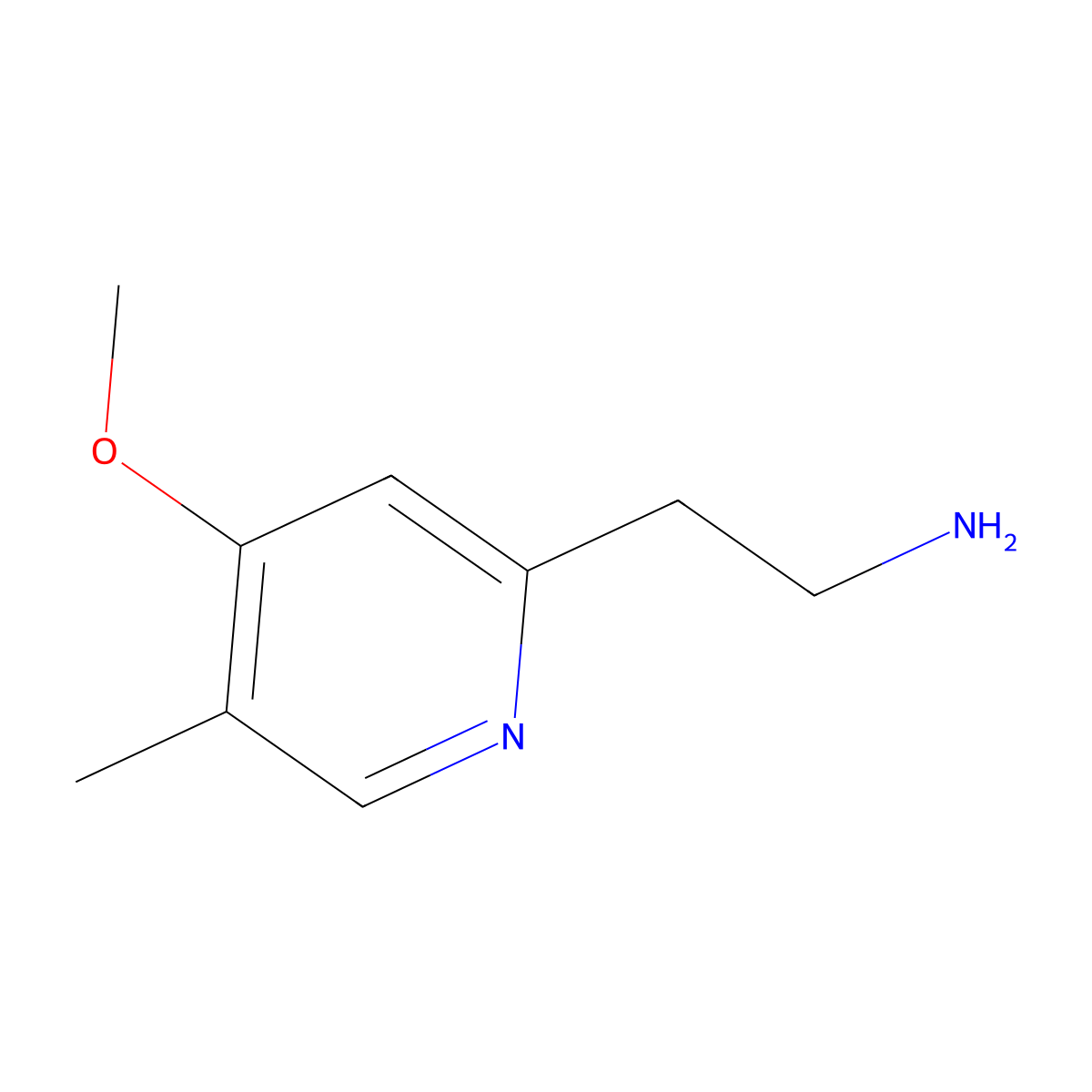 2-(4-Methoxy-5-methylpyridin-2-yl)ethan-1-amine molecular structure, CAS 1263057-43-7