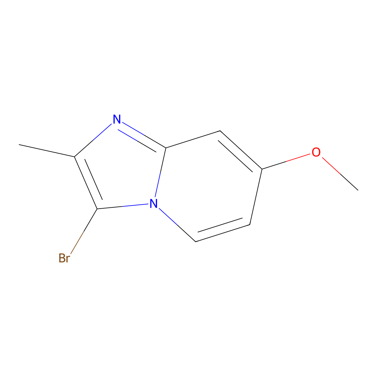 3-Bromo-7-methoxy-2-methylimidazo[1,2-A]pyridine molecular structure, CAS 1263057-59-5