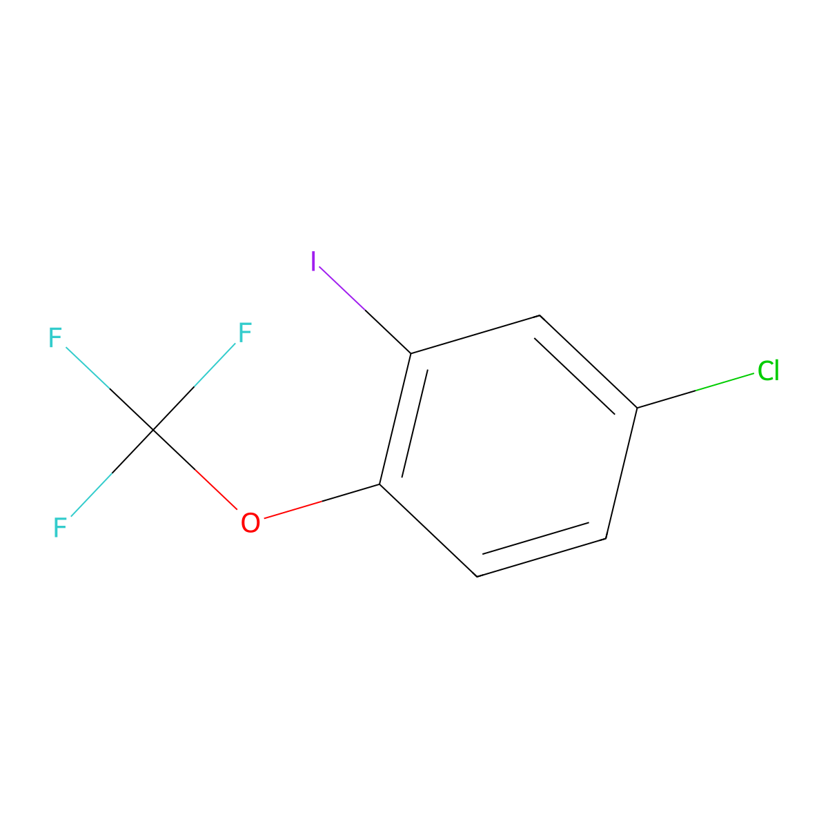 4-Chloro-2-iodo-1-(trifluoromethoxy)benzene molecular structure, CAS 1263057-94-8