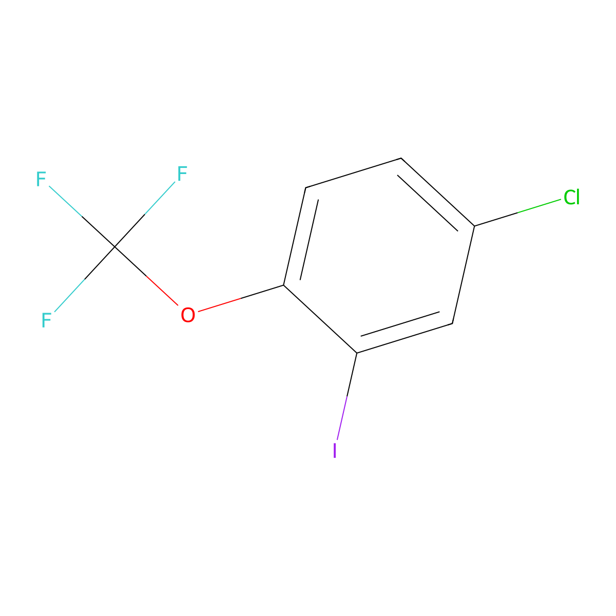 4-Chloro-2-iodo-1-(trifluoromethoxy)benzene molecular structure, CAS 1263057-94-8