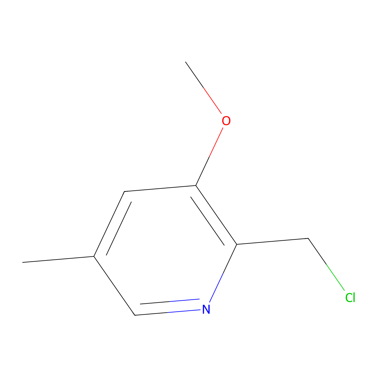 2-(Chloromethyl)-3-methoxy-5-methylpyridine molecular structure, CAS 1263058-44-1