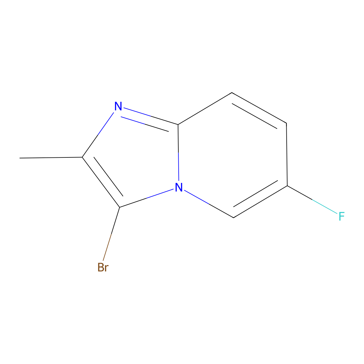 3-Bromo-6-fluoro-2-methylimidazo[1,2-A]pyridine molecular structure, CAS 1263058-69-0