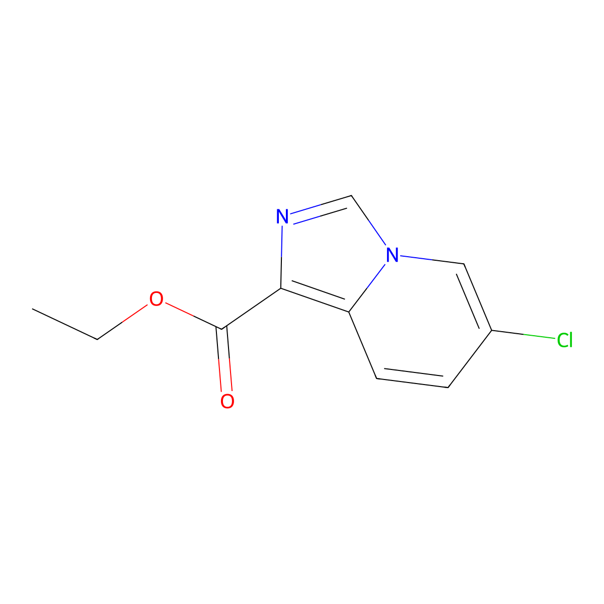 Ethyl 6-chloroimidazo[1,5-a]pyridine-1-carboxylate molecular structure, CAS 1263058-83-8