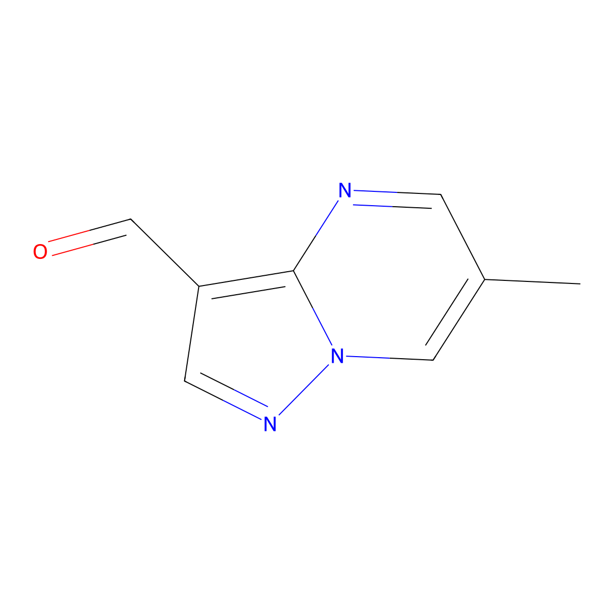 Pyrazolo(1,5-a)pyrimidine-3-carboxaldehyde, 6-methyl- molecular structure, CAS 1263059-02-4