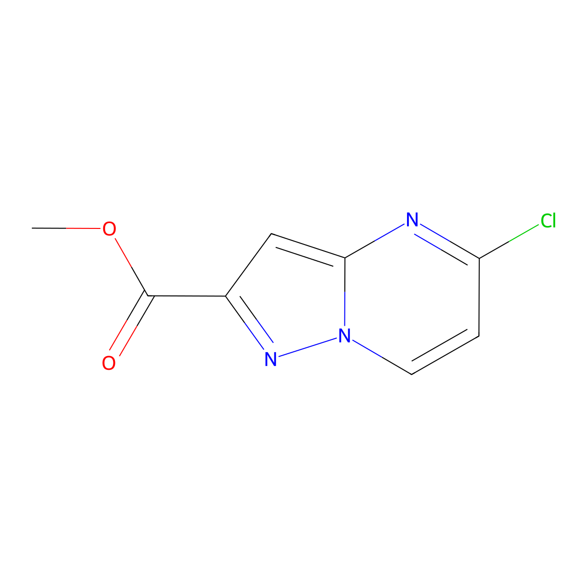Methyl 5-chloropyrazolo[1,5-a]pyrimidine-2-carboxylate molecular structure, CAS 1263059-26-2