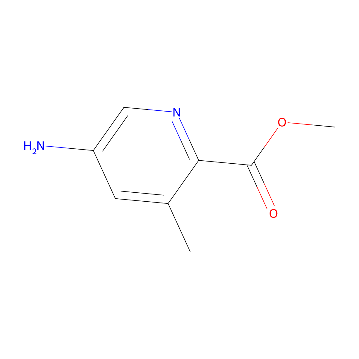 Methyl 5-amino-3-methylpyridine-2-carboxylate molecular structure, CAS 1263059-42-2