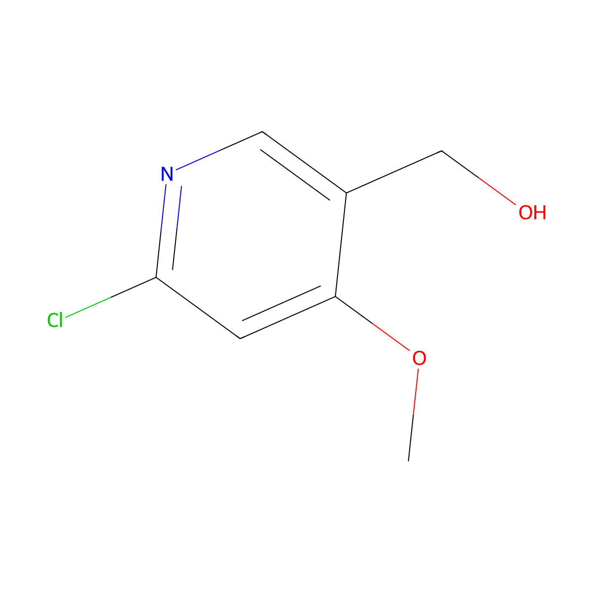 6-Chloro-4-methoxypyridin-3-yl methanol molecular structure, CAS 1263059-66-0