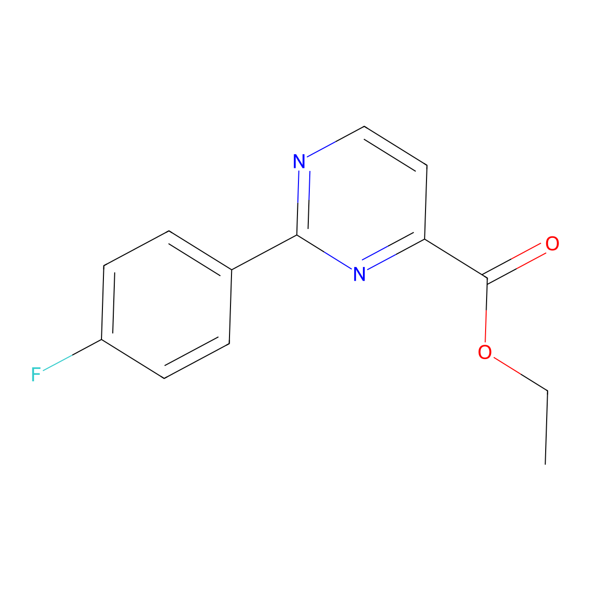 Ethyl 2-(4-fluorophenyl)pyrimidine-4-carboxylate molecular structure, CAS 1263059-81-9