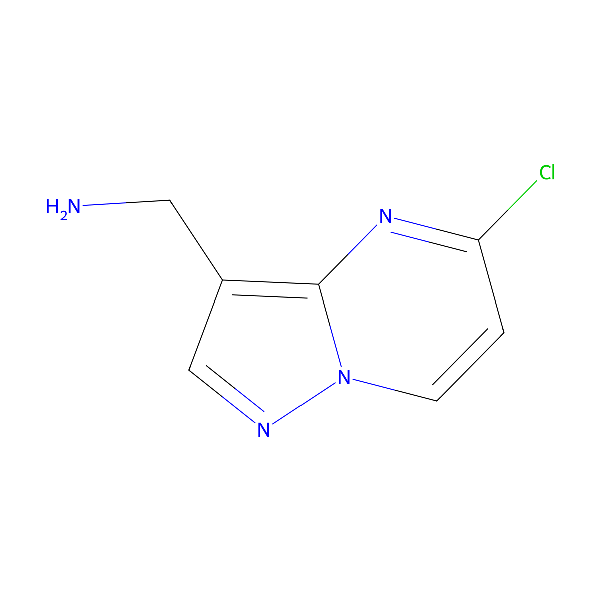 (5-Chloropyrazolo[1,5-a]pyrimidin-3-yl)methanamine molecular structure, CAS 1263059-89-7