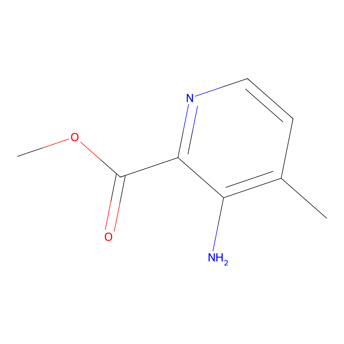 Methyl 3-amino-4-methylpicolinate molecular structure, CAS 1263059-97-7