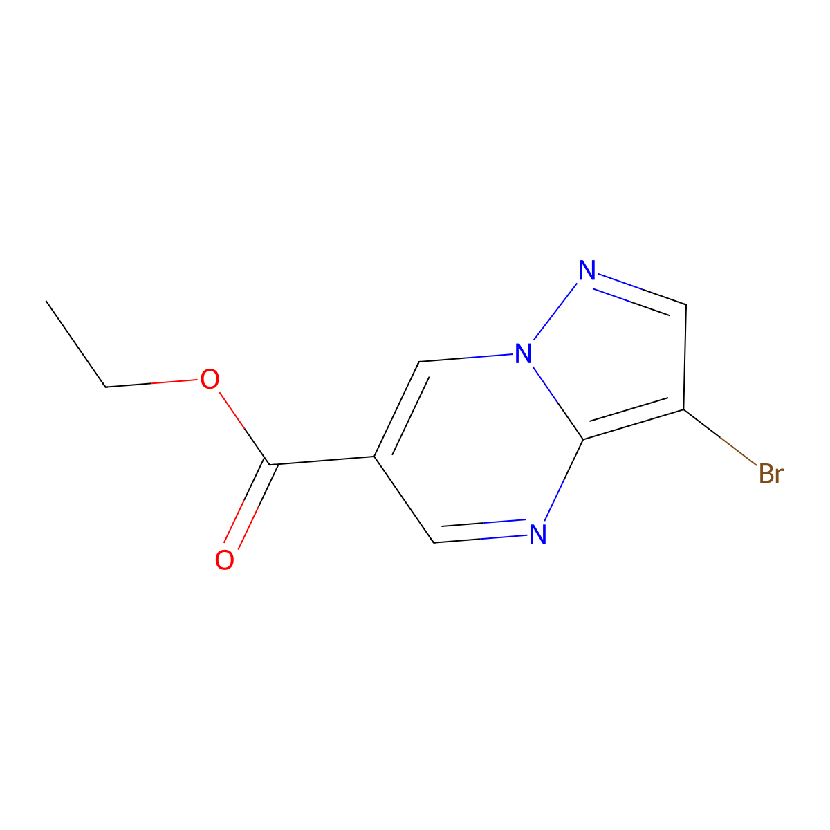 Ethyl 3-bromopyrazolo[1,5-A]pyrimidine-6-carboxylate molecular structure, CAS 1263060-07-6