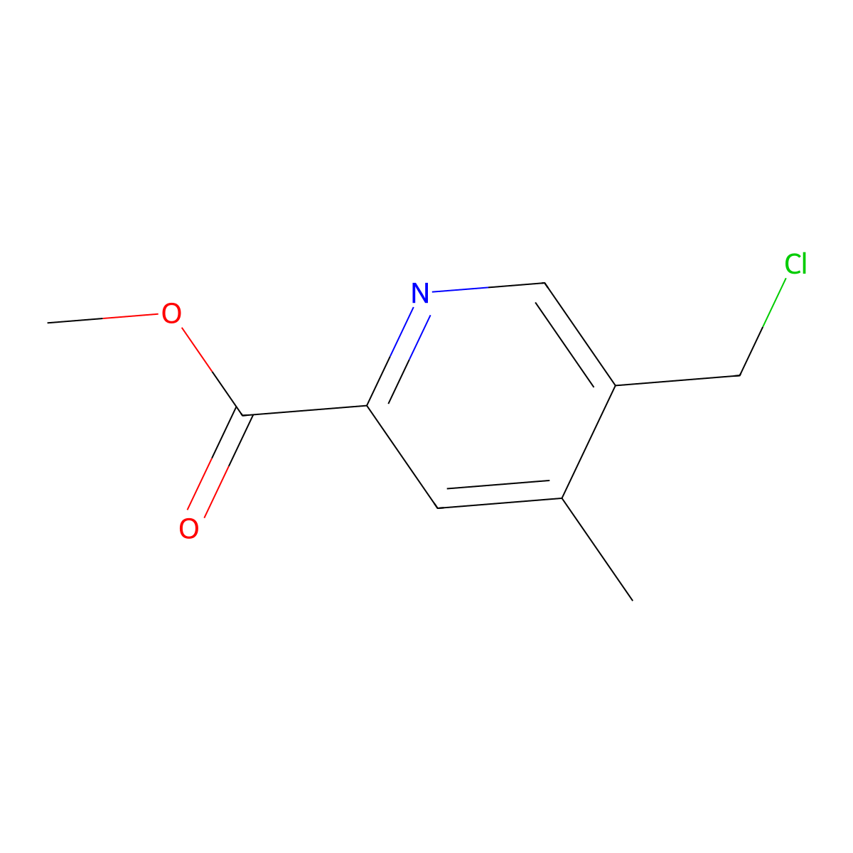 Methyl 5-(chloromethyl)-4-methylpyridine-2-carboxylate molecular structure, CAS 1263060-14-5