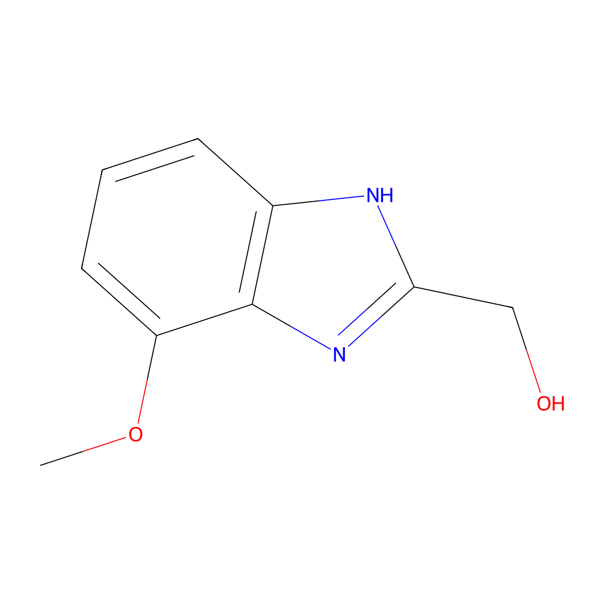 (7-methoxy-1H-benzo[d]imidazol-2-yl)methanol molecular structure, CAS 1263060-18-9