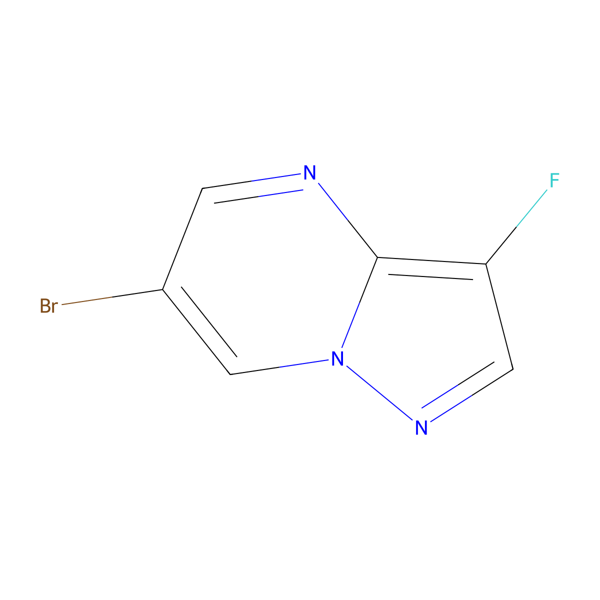 6-Bromo-3-fluoro-pyrazolo[1,5-a]pyrimidine molecular structure, CAS 1263060-20-3