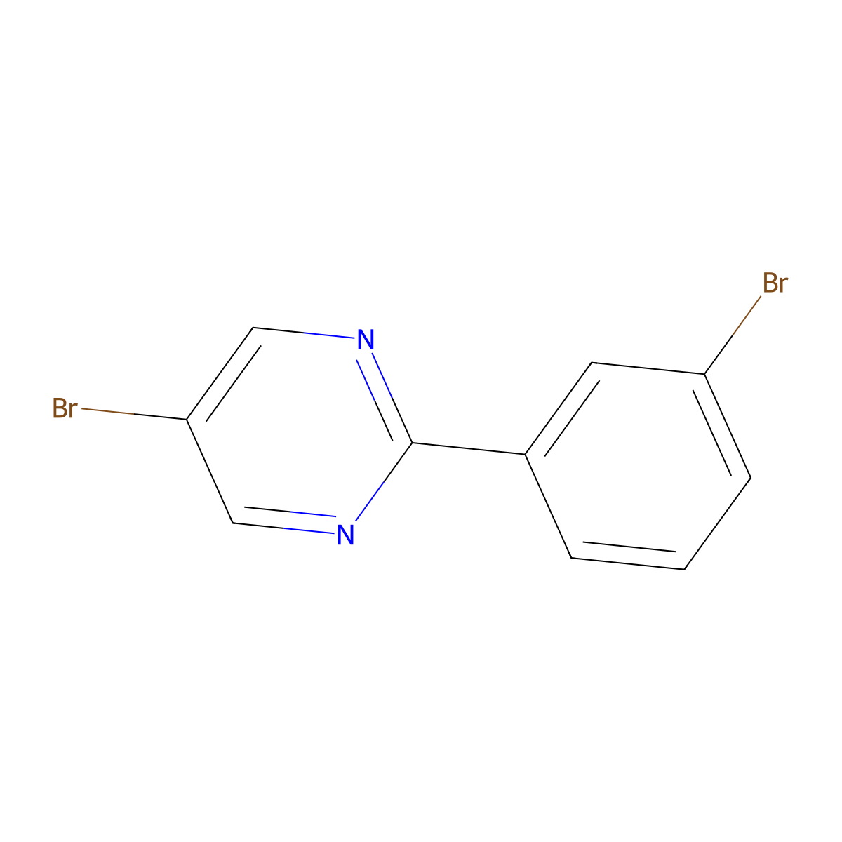 5-Bromo-2-(3-bromophenyl)pyrimidine molecular structure, CAS 1263060-33-8