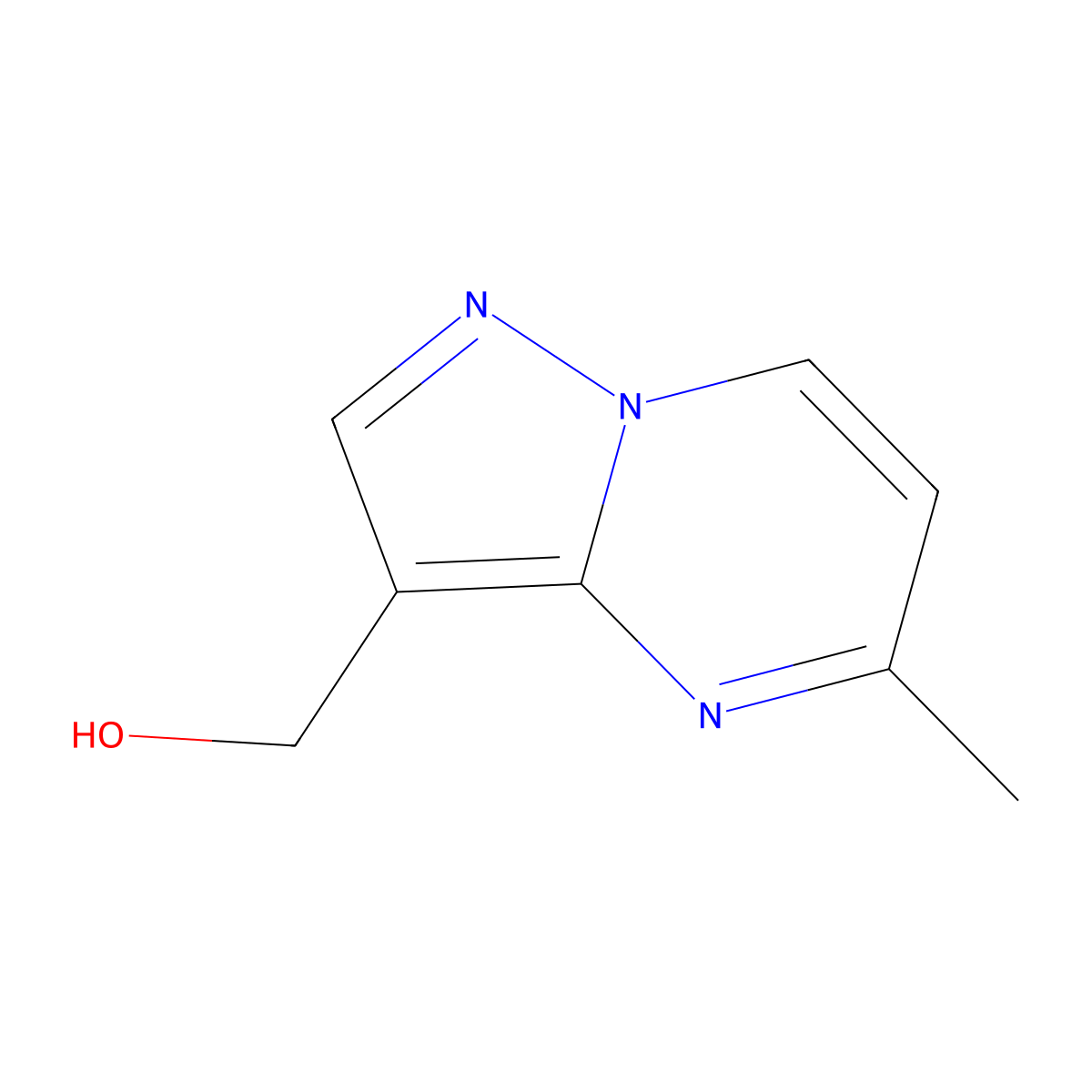 (5-Methylpyrazolo[1,5-a]pyrimidin-3-yl)methanol molecular structure, CAS 1263060-50-9