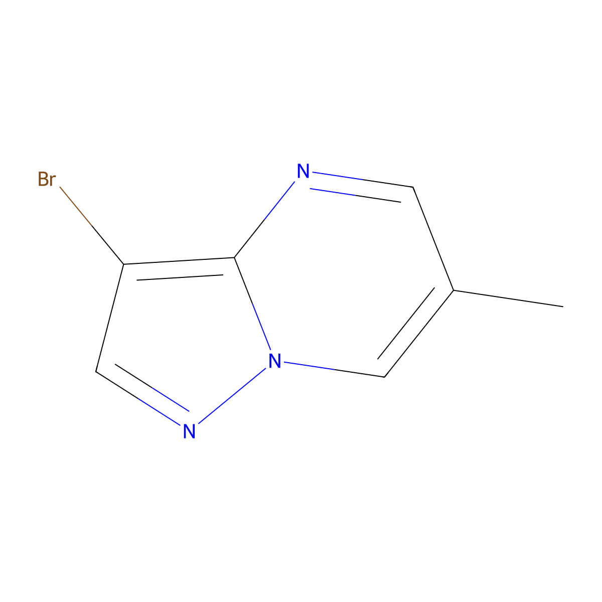 3-Bromo-6-methylpyrazolo(1,5-a)pyrimidine molecular structure, CAS 1263060-64-5