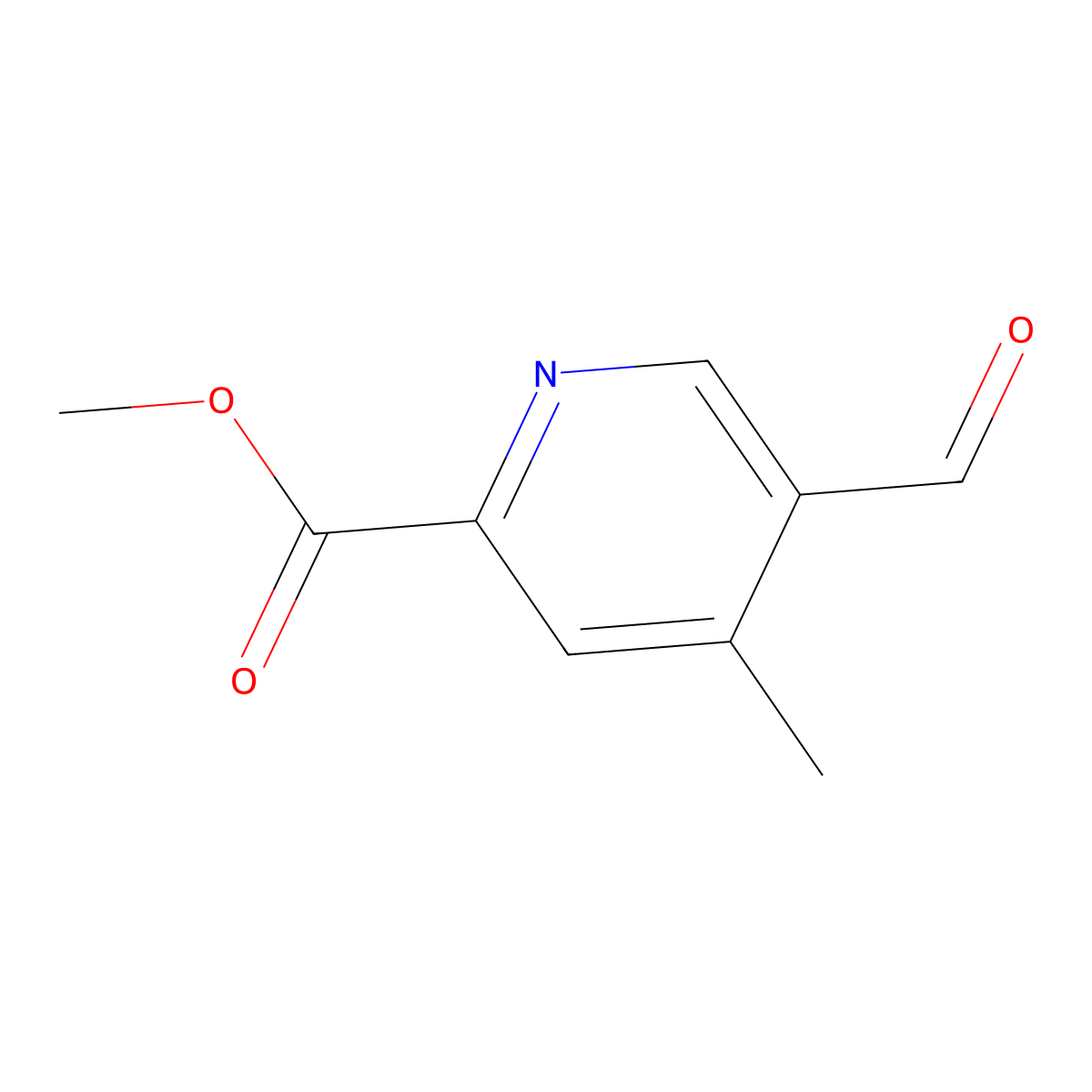 Methyl 5-formyl-4-methylpyridine-2-carboxylate molecular structure, CAS 1263060-77-0