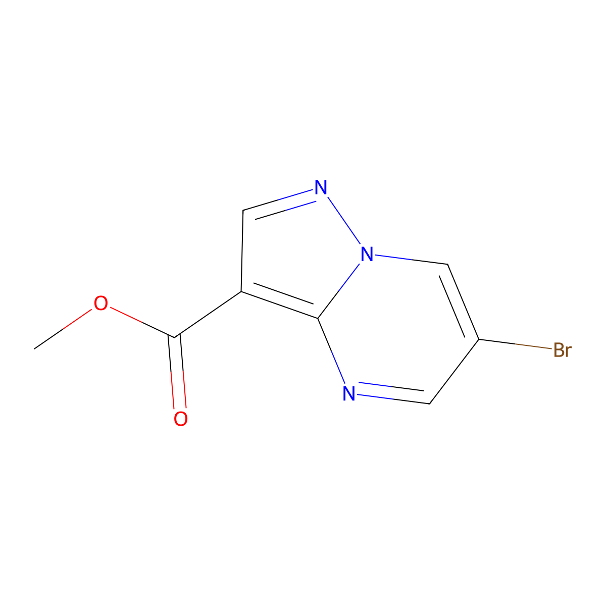 Methyl 6-bromopyrazolo[1,5-a]pyrimidine-3-carboxylate molecular structure, CAS 1263060-83-8