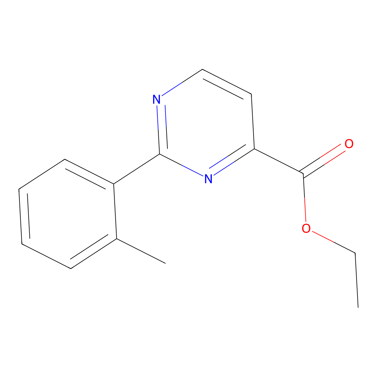 Ethyl 2-(2-methylphenyl)pyrimidine-4-carboxylate molecular structure, CAS 1263061-07-9