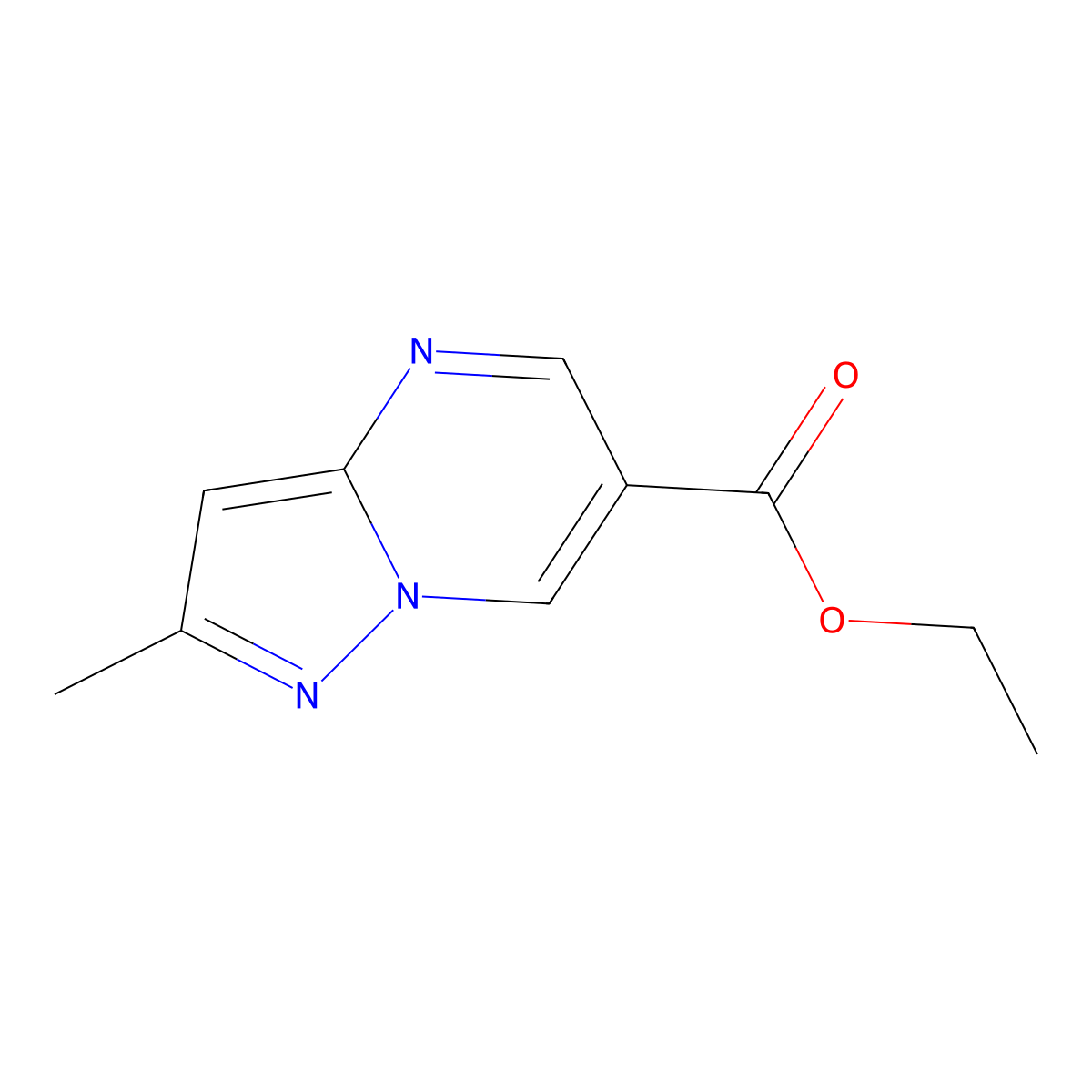 Ethyl 2-methylpyrazolo[1,5-A]pyrimidine-6-carboxylate molecular structure, CAS 1263061-14-8